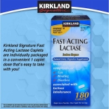 Kirkland Signature Fast Acting Lactase Enzyme Lactaid 180 Caplets for Digestive Health