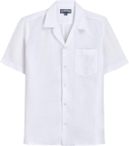 Vilebrequin Men Bowling Shirt Linen Solid