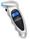 AstroAI Digital Tire Pressure Gauge 0-150PSI 4 Settings Stocking Stuffers Car Truck Bicycle Backlight LCD Presta Valve Adaptor Silver