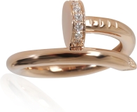 CARTIER Pre-Loved Juste Un Clou Ring, Diamonds, Rose Gold, 4.75
