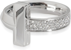 Tiffany & Co. Pre-Loved TIffany T Diamond Ring, 18k White Gold 0.21 CTW, 5.5