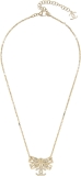 CHANEL Pre-Loved Gold Crystal 'CC' Bow Necklace, Gold