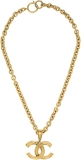 CHANEL Pre-Loved Gold Border 'CC' Necklace Medium, Gold