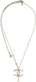 CHANEL Pre-Loved Gold Crystal 'CC' Necklace, Gold