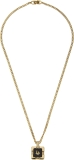 Dior Pre-Loved Black Gold Logo Necklace, Black