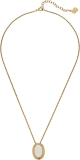 Dior Pre-Loved Gold Oval Logo Necklace, Silver