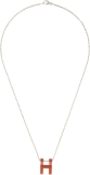 Hermes Hermès, Pre-Loved Orange Pop H Necklace, Orange