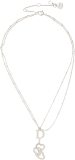 Dior Pre-Loved Silver Crystal Heart Necklace, Silver