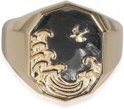 David Yurman Pre-Loved Waves Collection Ring, 18k Yellow Gold, 8.25
