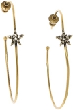 Dior Pre-Loved Gold Crystal Star Hoop Earrings, Gold