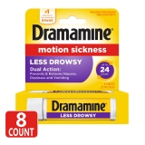 Dramamine All Day Less Drowsy Motion Sickness Relief Sensitive Stomach 8 Count