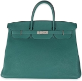 Hermes Hermès, Pre-Loved Malachite Togo Birkin 40 PHW, Green