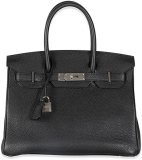 Hermes Hermès, Pre-Loved Black Togo Birkin 30 PHW, Black