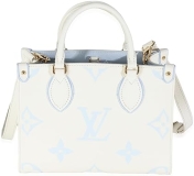 Louis Vuitton Pre-Loved Latte Candy Blue Monogram Giant Empreinte Onthego PM, White