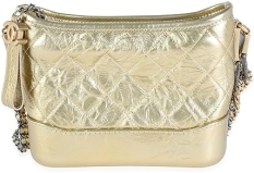 CHANEL Pre-Loved Gold Quilted Calfskin Small Gabrielle Hobo