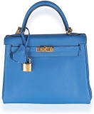 Hermes Hermès, Pre-Loved Bleu France Swift Retourne Kelly 25 GHW