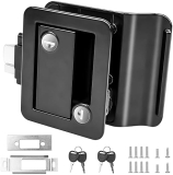 SİASKY Upgraded Black RV Door Lock with Paddle Deadbolt 4 Keys for Travel Trailers Horse Cargo Hauler - Zinc Alloy Entry Door Latch