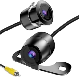 RAAYOO Flush Mount Metal Housing Backup Camera 170Wide View Angle Rear Side Front View Car Clear Night Vision IP69 Waterproof Reverse Camera Vehicle SUV RV Pickup 18.5mm 12V 24V Black