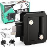 LATCH. IT Black RV Door Lock Replacement with 4 Keys | Camper Trailer Door Handle | Fits 2.75"x3.75" Lock Hole