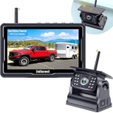 DoHonest Wireless Backup Camera Solar Magnetic Portable Cordless Scratch-Proof Truck Trailer Hitch Rear View Camera HD 1080P No Wiring No Drilling Rechargeable 5'' Monitor Kit for Car RV Camper DoHonest