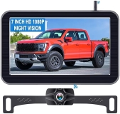 Shenzhenshi 7 Inch Wireless Backup Camera for Truck 2 Channel DIY Grid Lines HD 1080P Night Vision IP69K Waterproof Easy Installation for Trucks Pickup Trailer Cars Parking Safety Towing Assistance