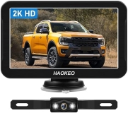 Haokeo Truck Backup Camera Kit 7 Inch HD Front Rear View Monitor Night Vision IP69 Waterproof for Car Tractors Semi-Trailers Pickup H7