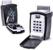 KeyGuard SL-591 Car Window Punch Button Lock Box Black Portable Key Storage Vault LockBox Fits House Keys Car Keys Fobs Credit Cards IDs Rideshare Keypad Safe Box Digital Push Button Lock