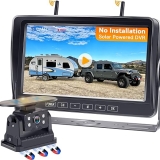 Solar RV Backup Camera Wireless with 7 Inch Monitor - Magnetic Rear View Camera for RVs Campers Trucks Y08