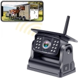 Solar-Powered Backup Camera for Trucks RVs 1080p HD Night Vision Waterproof Magnetic Mount Easy Installation Towing Parking.