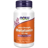 NOW Melatonin Extra Strength 10mg Veg Capsules for Healthy Sleep - 100 Count