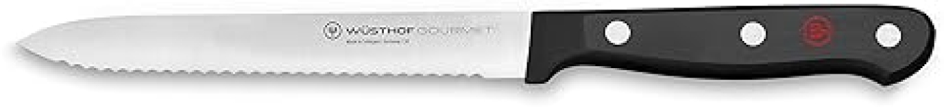 WÜSTHOF Gourmet 5-Inch Serrated Utility Knife - Sleek Silver Finish