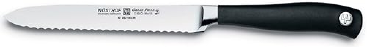Wusthof Grand Prix II 5" Serrated Utility Knife in Black