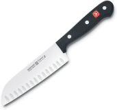 WÜSTHOF Gourmet 5" Black Hollow Edge Santoku Knife - Quality Cutlery