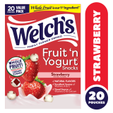 Welch's Fruit Snacks, Strawberry Yogurt Flavor, 0.7oz, 20 Pack