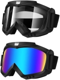 Lievermo Dirt Bike Goggles 2 Pack for Motorcycle, ATV, Riding, Ski - Windproof Racing Glasses