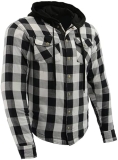 Milwaukee Leather Men's Hooded Flannel Motorcycle Shirt with CE Approved Armor - Aramid Fiber Reinforcement - Size XL
