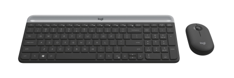 Logitech Slim Wireless Keyboard & Mouse Combo - Quiet Operation, Compact Design, Long Battery Life - Graphite
