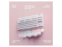 Logitech G713 Mechanical Gaming Keyboard with RGB Lighting, Clicky Switches, Palm Rest - White Mist