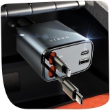 Retractable 69W USB C Car Charger for iPhone - Fast Charging Adapter