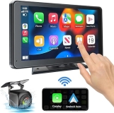 Apple CarPlay & Android Auto, Bluetooth 5.2 & Backup Camera - Portable for All Vehicles "7" HD Touch Screen Car Stereo with Wireless
