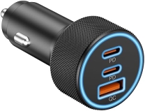 Heyuan 67W USB C Car Charger with 3 Ports for iPhone, Samsung, Pixel - Fast Charging Cigarette Lighter Adapter"