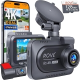 ROVE R2-4K Dual Dash Cam with STARVIS 2 Sensor, 128GB Card, 5G WiFi - Fast Download Speed, 4K/FHD Car Camera