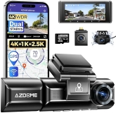AZDOME M550 Max 4K Triple Dash Cam, Dual STARVIS Sensors, Built-in WiFi GPS, 64GB Card, IR Night Vision