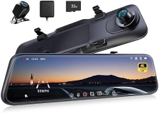 PELSEE "12'' P12 Pro 4K Mirror Dash Cam with ADAS, BSD, Voice Control, Night Vision, Parking Monitor - 32GB