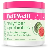 BelliWelli Daily Fiber Supplement - Watermelon Flavor, 6.4 oz with Probiotics, Electrolytes, and Collagen