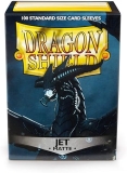 Matte Jet 100CT Dragon Shield Standard Size Card Sleeves for Pokemon, Yugioh, MTG - Smooth & Durable