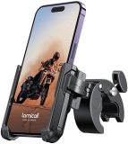 Lamicall Motorcycle Phone Mount Holder for iPhone and Galaxy - Camera Friendly, 1s Lock Bike Handlebar Clamp