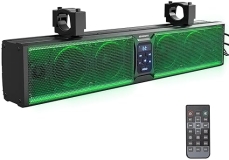 KEMIMOTO Waterproof Bluetooth UTV Sound Bar with Multicolor Lights - 25-inch Speakers