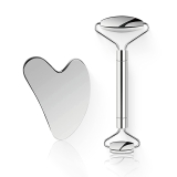 Stainless Steel Face Roller & Gua Sha Set for Anti-Aging Skin Care