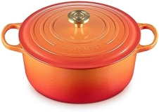 "Le Creuset 7.25 qt. Enameled Cast Iron Round Dutch Oven in Flamme Doree"